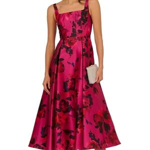Adrianna Papell Women’s NWT size 12 Rose Jacquard Square Neck Dress MSRP $229